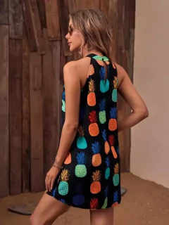 Vestido Curto Estampa De Abacaxi DL 353 - comprar online