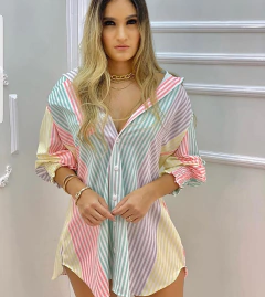 Vestido Camisão Listrado cod 8023