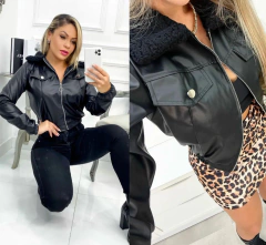 Jaqueta Couro Ecológico com Pelinhos cod 0713 - comprar online