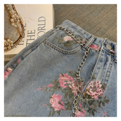 Saia Midi Jeans Floral cod 1084 na internet