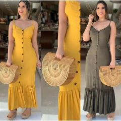 Vestido Longo Com Botões cod 9006 - Dally Modas