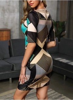 Vestido Curto Estampado cod 1905 - Dally Modas