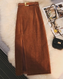 Saia Midi Em Veludo DL 3049 - Dally Modas