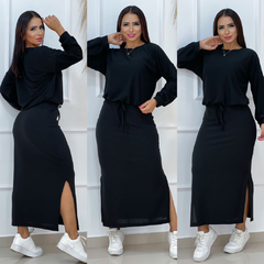 Conjunto Cropped e Saia Midi DL 4024 - comprar online