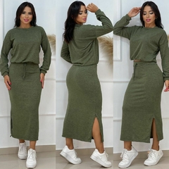 Conjunto Cropped e Saia Midi DL 4024 na internet