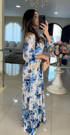 Vestido Longo Floral Milena DL 9523 - Dally Modas