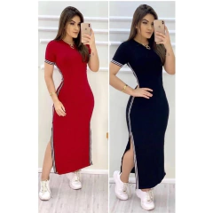 Vestido Longo Fenda Lateral cod 9003 na internet