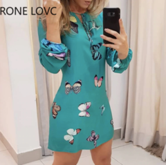 Vestido Estampa de Borboletas Cod 2713 - comprar online