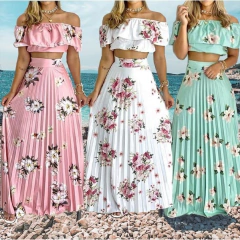 Conjunto Saia Plissada e Cropped Cod 0276