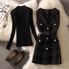 Conjunto Blusa Manga Longa Vestido Cinto DL 920