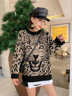 Suéter Estampa de Leopardo Cod 10084 - comprar online