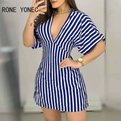 Vestido Curto Listrado cod 8098