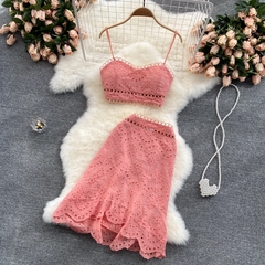 Conjunto Cropped e Saia cod 0239 na internet