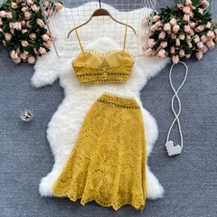 Conjunto Cropped e Saia cod 0239