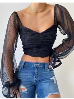 Imagem do Blusinha Cropped de Renda Poá cod 2640