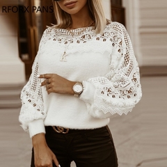 Blusa de Renda Manga Longa cod 6024