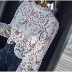 Blusa Manga Longa Em Renda cod 2486 - comprar online