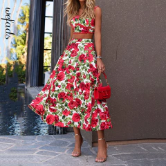 Conjunto Top e Saia Estampa Floral DL 6041