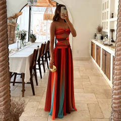 Vestido Longo colorido cod 199 - Dally Modas