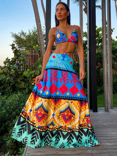 Conjunto Top Cropped e Saia DL 2658