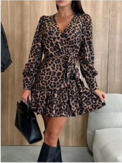 Vestido Curto Estampa Animal Print DL 9534 na internet