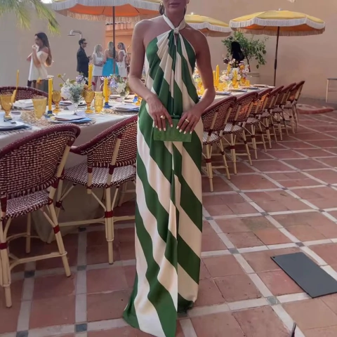 Vestido Longo Listrado Cod 378