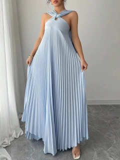 Vestido Longo Plissado Cod 376 - comprar online