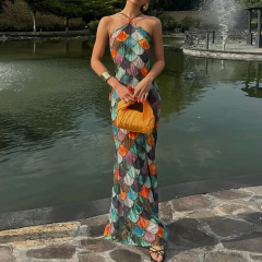 Vestido Longo Estampado Alessandra cod 237 - Dally Modas