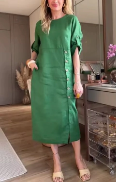 Vestido Detalhe em Botões Cod 426 - Dally Modas