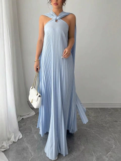 Vestido Longo Plissado Cod 376