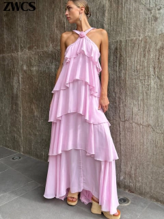 Vestido Longo Babados cod 263 - Dally Modas