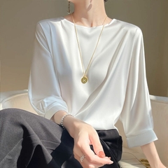 Blusa Feminina de Cetim Elegante DL 5020 - Dally Modas