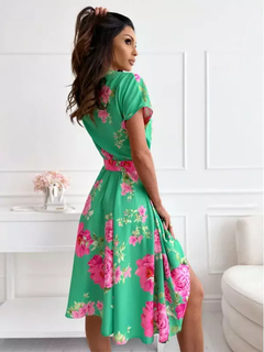 Vestido Verde Estampa Floral DL 1343 na internet