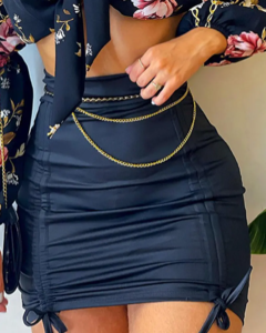 Conjunto Top Cropped e Saia cod 1042 na internet