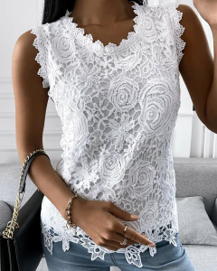 Blusa de Renda Sem Mangas DL 312
