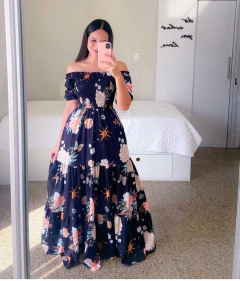 Vestido Longo Estampa cod 1129