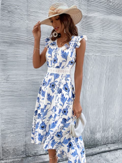 Vestido Midi Estampado DL 301 - Dally Modas