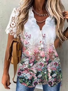 Busa Floral Detalhe em Renda DL 9357