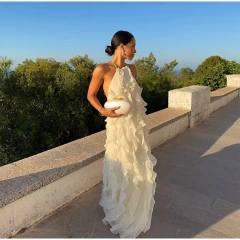 Vestido Branco Babados Cod 355