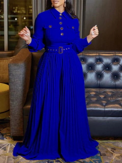 Macacão Manga Longa Plissado DL 943 na internet