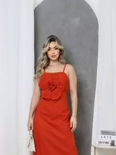Vestido Longo Elegante Flor DL 8054 - loja online