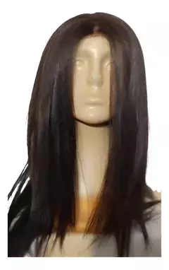 Peluca Larga Lace Front Inbs339 Castaño Oscuro Uso Diario