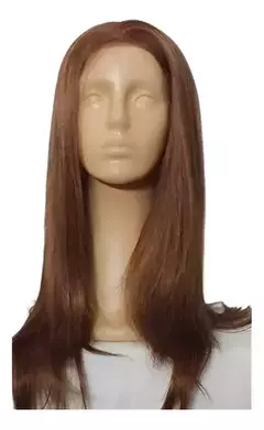 Peluca Larga Lace Front Castaño Uso Diario