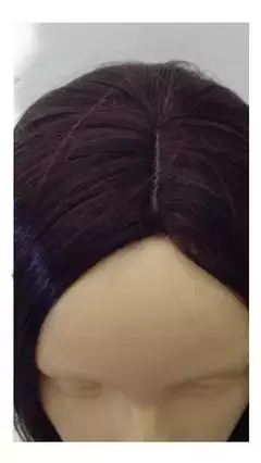 Peluca Larga Castaño Reflejos Violeta Paris Uso Diario - comprar online
