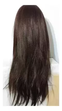 Peluca Larga Lace Front Inbs339 Castaño Oscuro Uso Diario - comprar online