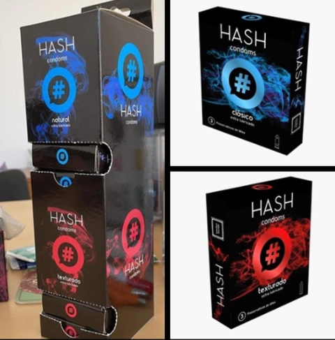 Preservativos Hash Natural Y Texturados 12 Cajitas X 3