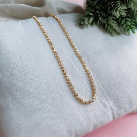 Choker riviera zircônias Banho Ouro 18K