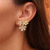 Brinco flores cravejadas Banho Ouro 18k