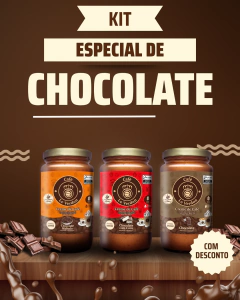 Kit com Creme Chocolate Maltado+ Chocolate Com Coco+ Chocolate - loja online