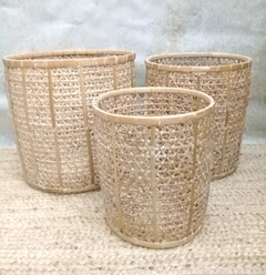 Cesto de rattan calado natural o patinado - S M L
